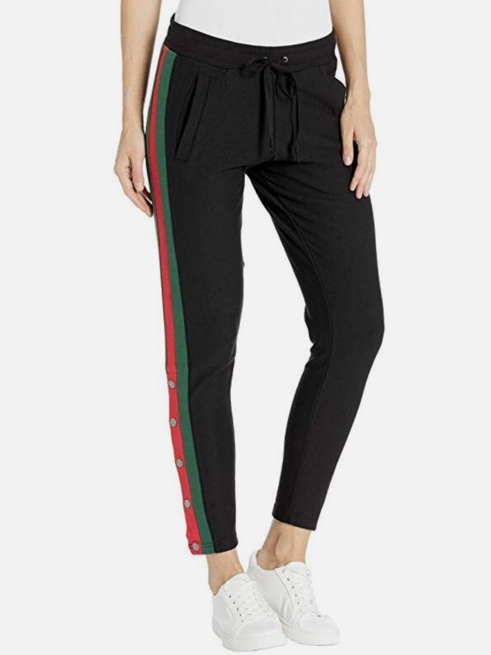 Plush side stripes tuxedo pants